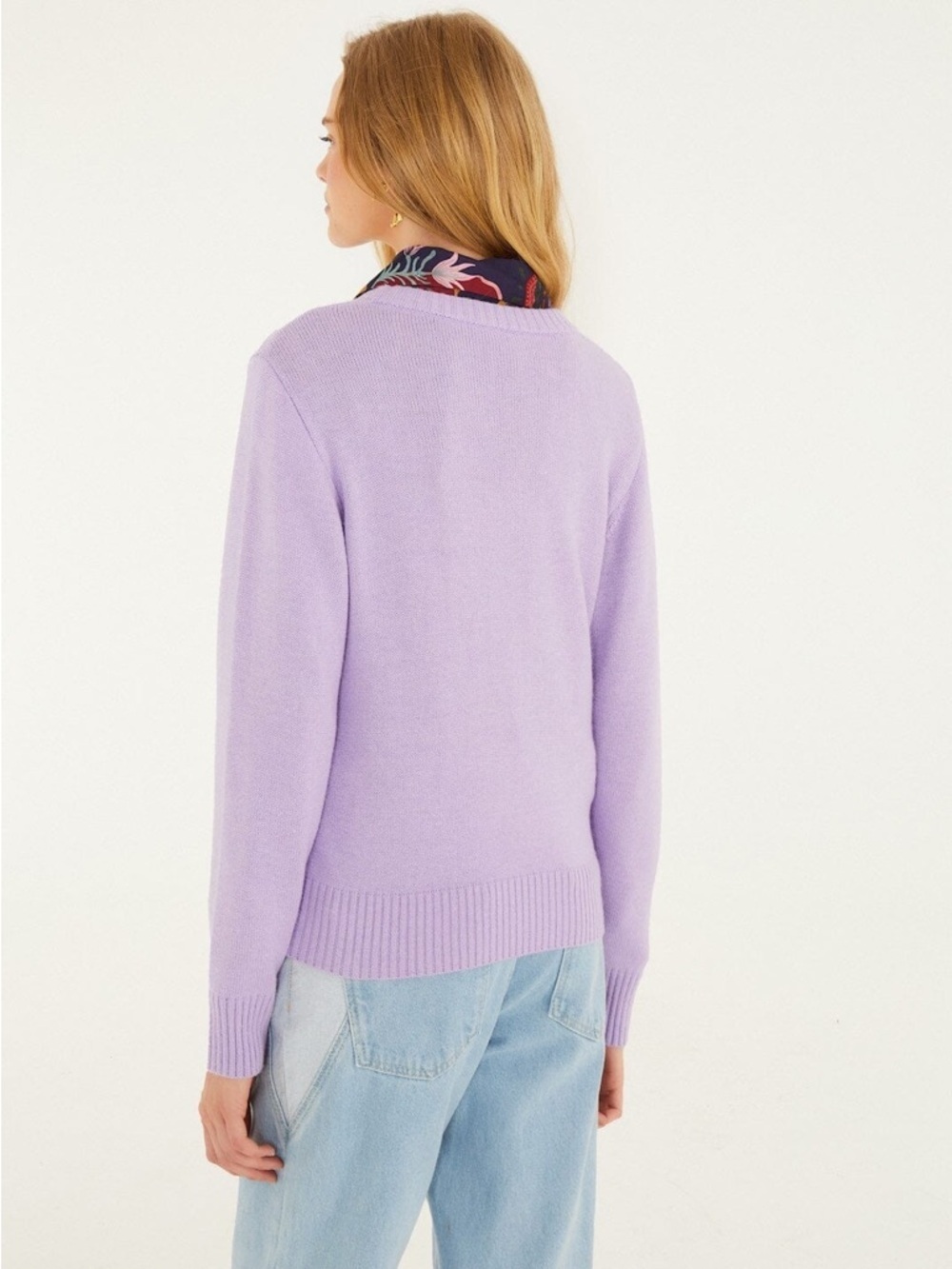 Farm Rio: Lilac Going Bananas Knit Sweater - Picture 2 of 9